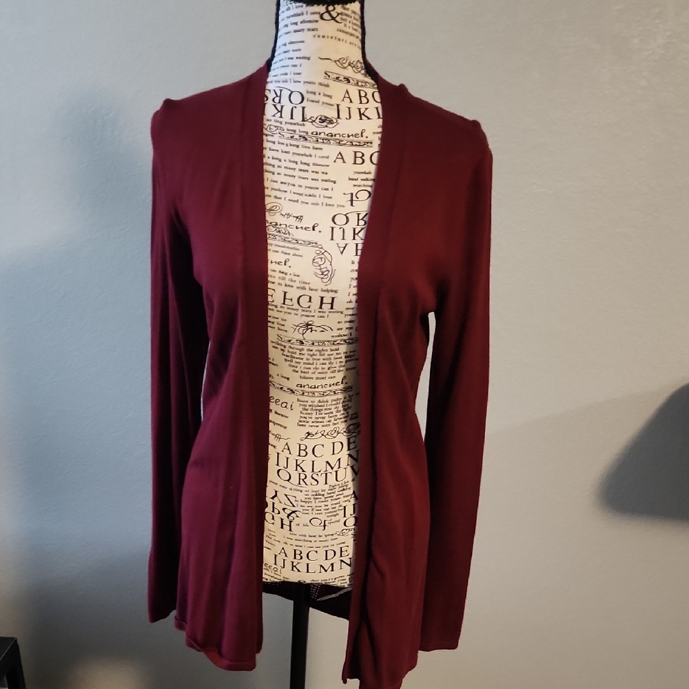 Maurices Deep Red Open Front Cardigan